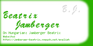 beatrix jamberger business card